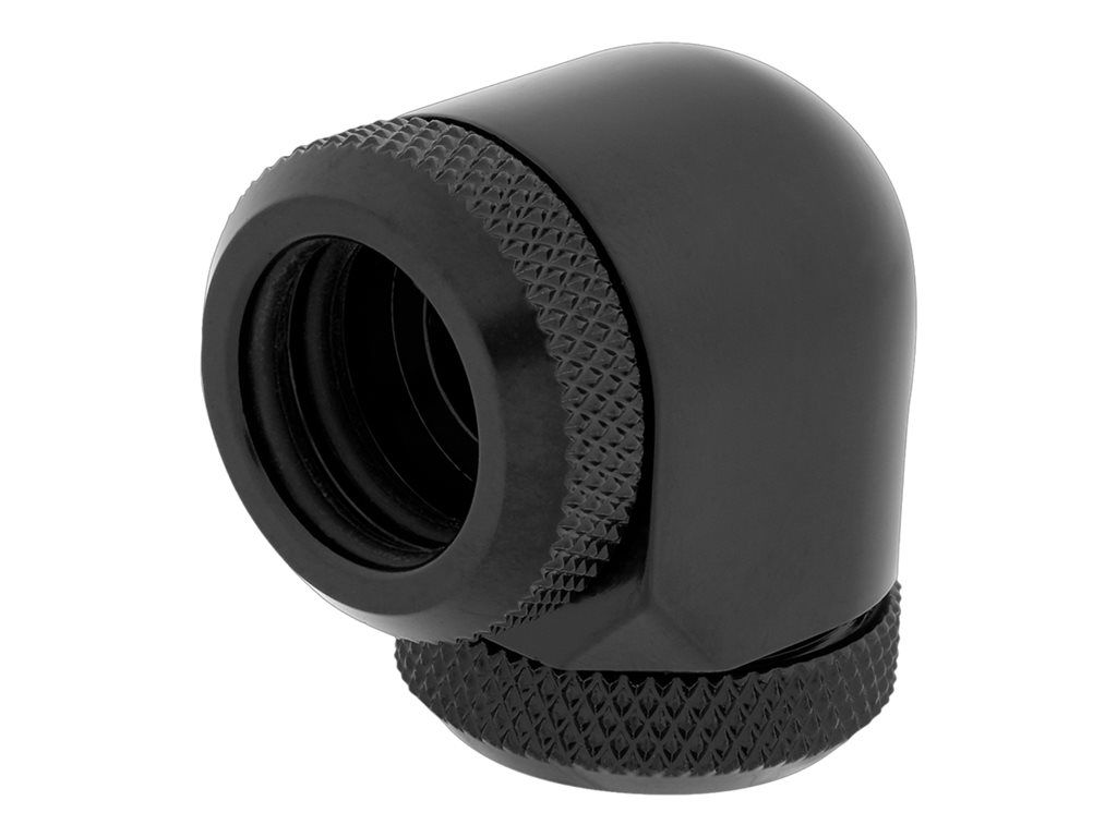 Flexión de 90 grados de la serie Hydro X de Corsair con diámetro exterior de 14 mm - Accesorio para sistema de enfriamiento líquido - Negro (paquete de 2)