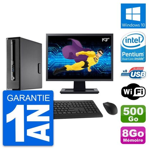 HP ProDesk 400 G1 SFF Computer - 19" Screen, Intel Pentium G3220, 8GB RAM, 500GB HDD