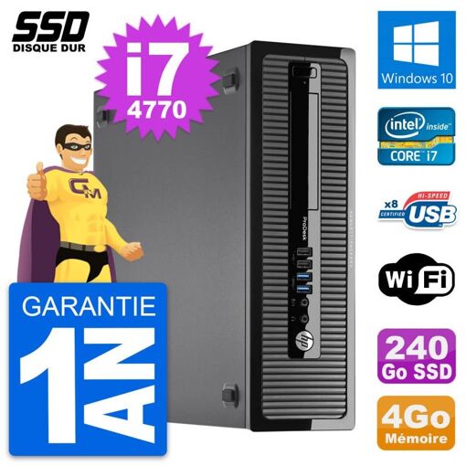 HP ProDesk 400 G1 SFF Computer - Intel Core i7, 4GB RAM, 240GB SSD