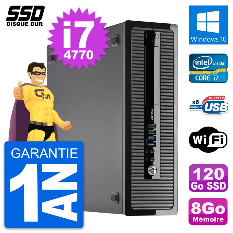 HP ProDesk 400 G1 Mini PC - Intel Core i7, 8GB RAM, 120GB SSD, Windows 10