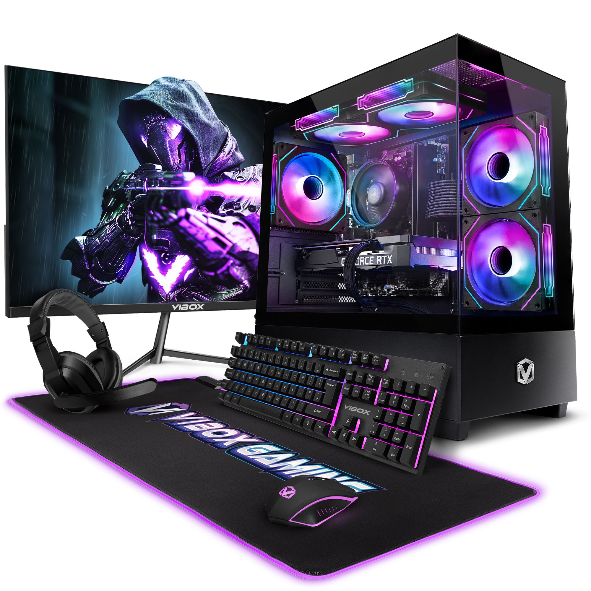 Vibox Complete Gaming PC - Ryzen 5 5500 4.2GHz - RTX 5060 8GB - 16GB RAM - 1TB SSD - Windows 11 - WiFi