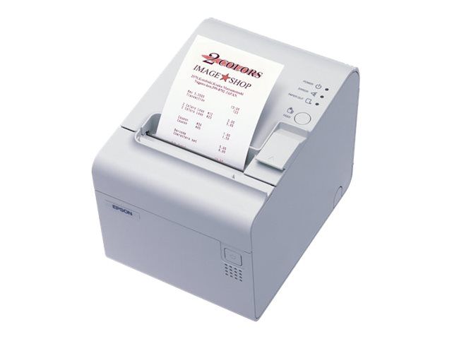 Epson TM T90 Receipt Printer - Two-Color (Monochrome) Thermal Online - 8 cm Roll - 180 dpi - Up to 170 mm/sec - USB - White