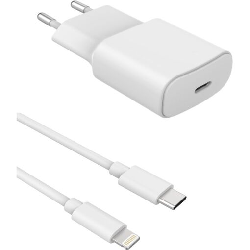 Essentiel B 20W Power Adapter + 1m USB C to Lightning Cable - White
