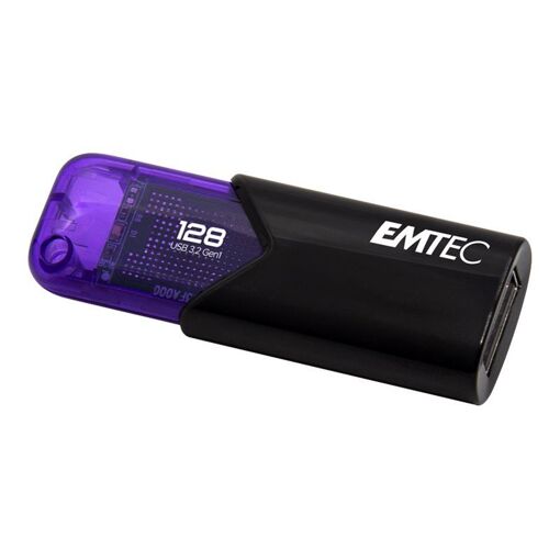 Dexxon Click Easy 3.2 USB Drive - 128GB - USB 3.2 Gen 1 - Purple, Black
