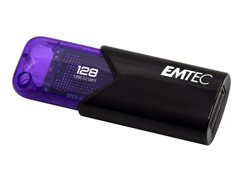 Dexxon Click Easy 3.2 USB Drive - 128GB - USB 3.2 Gen 1 - Purple, Black