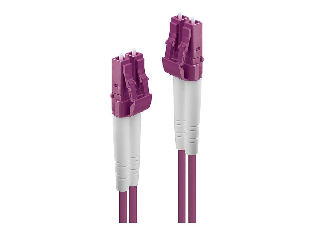 Lindy Multi-Mode LC Fiber Optic Cable, 2m, OM4, 50/125 Micron, Halogen-Free, Violet