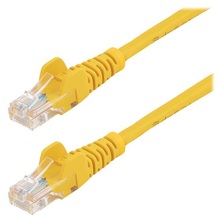 Cable de red StarTech de 1 metro Cat5e UTP sin gancho - Cordón Ethernet RJ45 antidesenredado - Cable de parche - M/M - Amarillo