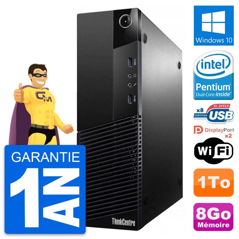 Lenovo ThinkCentre M83 SFF Desktop PC - Intel G3220, 8GB RAM, 1TB HDD, Windows 10, WiFi