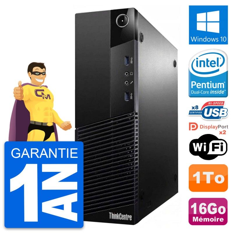 Lenovo ThinkCentre M83 SFF Desktop PC - Intel Core i3-4170, 16GB RAM, 1TB HDD, Windows 10, WiFi