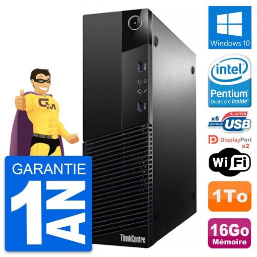 Lenovo ThinkCentre M83 SFF Desktop PC - Intel Core i3-4170, 16GB RAM, 1TB HDD, Windows 10, WiFi
