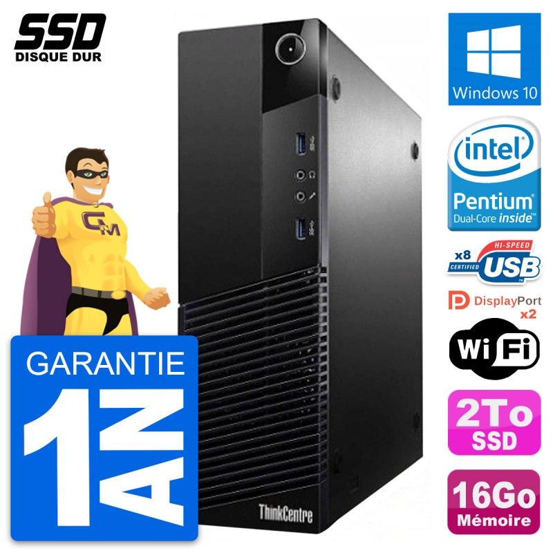 Lenovo ThinkCentre M83 SFF Desktop - Intel Core i3-4170, 16GB RAM, 2TB SSD, Windows 10, WiFi