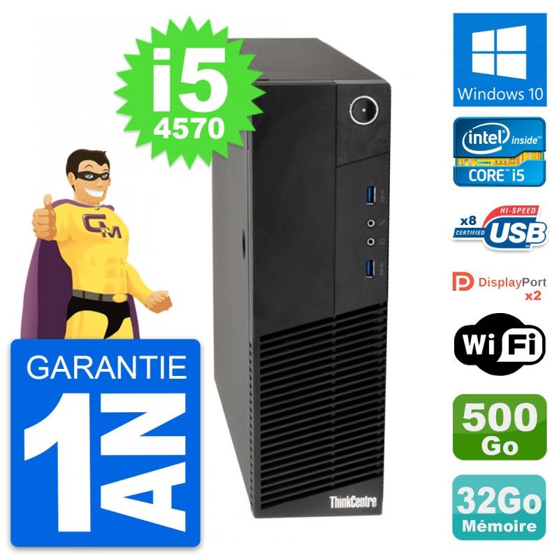 Lenovo ThinkCentre M83 SFF Core i5-4570 32GB RAM 500GB HDD Windows 10 Wifi