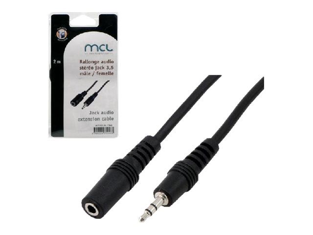 Extensión de cable de audio MCL - 3,5 mm estéreo hembra a macho - 2 m