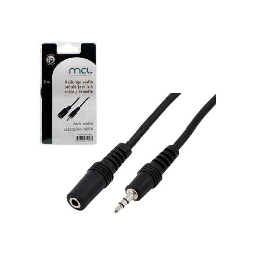 MCL Audio Cable Extension - 3.5mm Stereo Female to Male - 2m