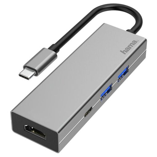 Hama USB-C Docking Station - 3.2 Gen 1, 100W Power Delivery, HDMI, Type-A & Type-C Ports