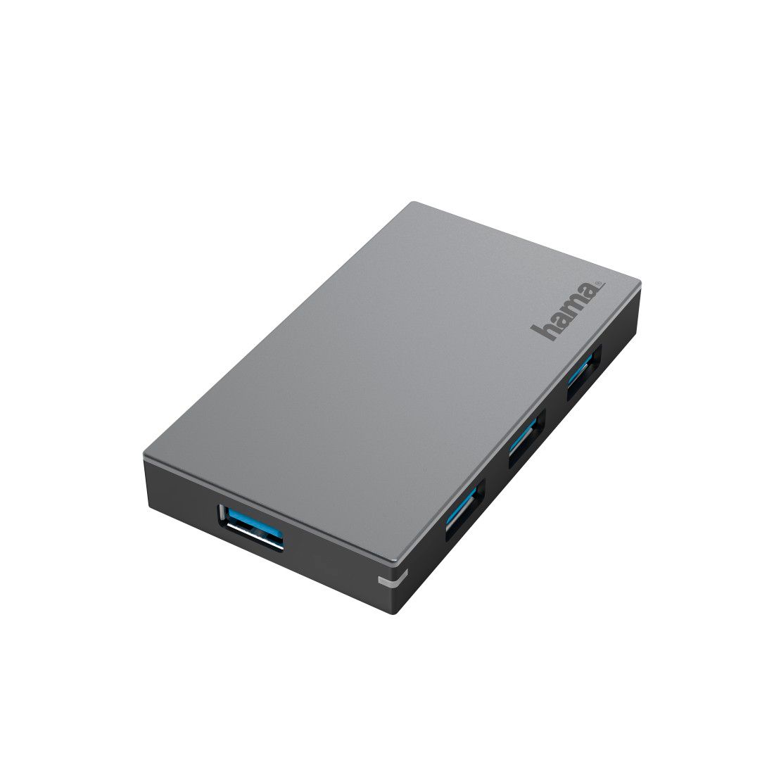 Hub USB Hama 4 Ports, USB 3.0, 5 Gbit/s, Charge Rapide, Câble Amovible et Bloc Secteur