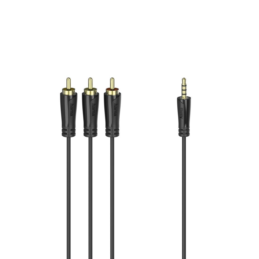Câble audio/vidéo Hama, connecteur mâle 3,5 mm à 4 broches vers 3 RCA mâles, 1,5 m