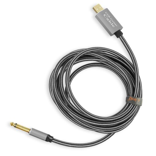 Câble audio USB mâle vers Jack 6.35mm par LinQ - Gris