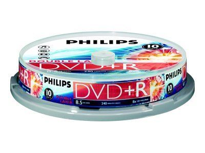 Philips 10x DVD+R DL 8.5GB (240 min) 8x Spindle