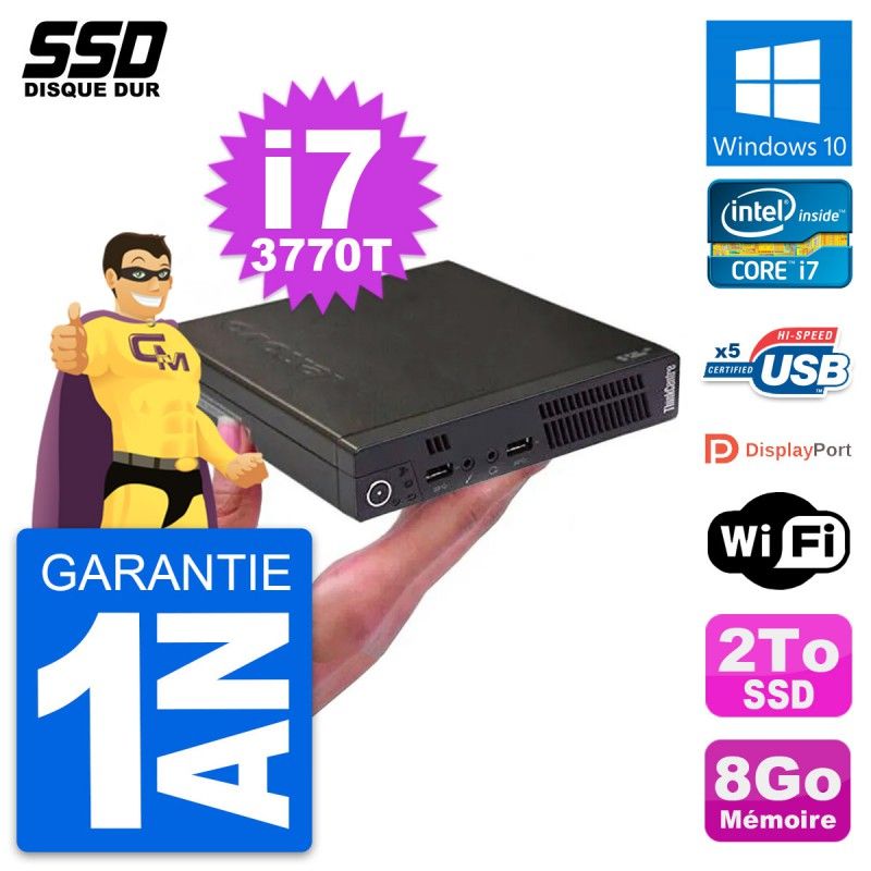 Lenovo M72e Ultra-Mini PC - i7, 8GB RAM, 2TB SSD, Windows 10, Wifi