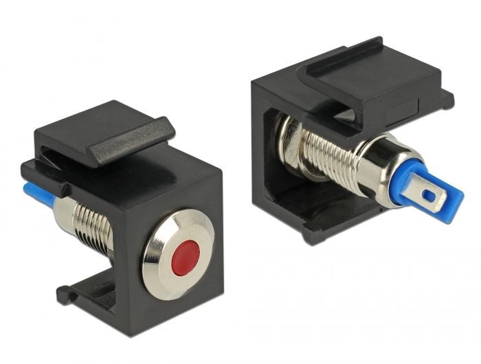 Conector LED Delock Keystone - Negro, Azul, Rojo, Acero Inoxidable