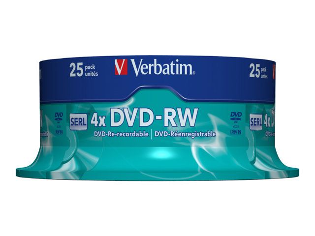 Verbatim DVD-RW 25x - 4.7GB (120 min) 4x - Silver Matte Finish