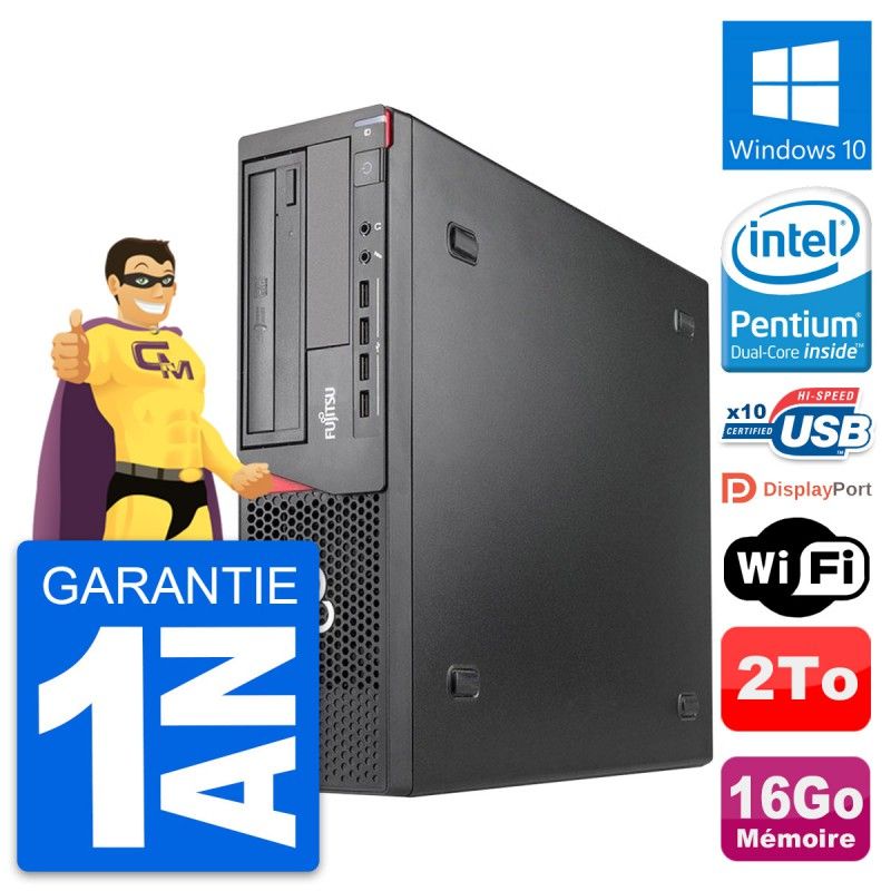 Fujitsu Esprimo E920 DT Desktop PC - Intel Pentium G3220, 16GB RAM, 2TB HDD, Windows 10, WiFi