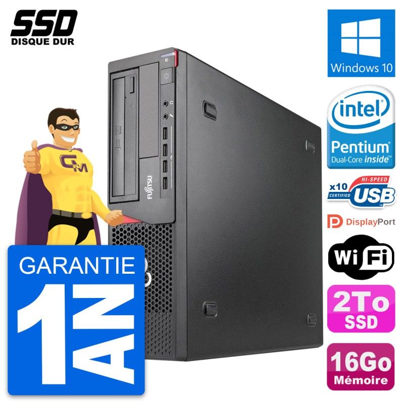 Fujitsu Esprimo E920 DT Computer - Intel G3220, 16GB RAM, 2TB SSD, Windows 10, WiFi