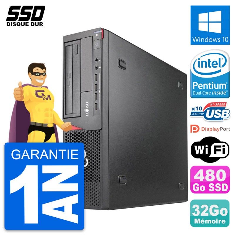 Fujitsu Esprimo E920 DT Desktop PC - Intel Pentium G3220, 32GB RAM, 480GB SSD, Windows 10, WiFi