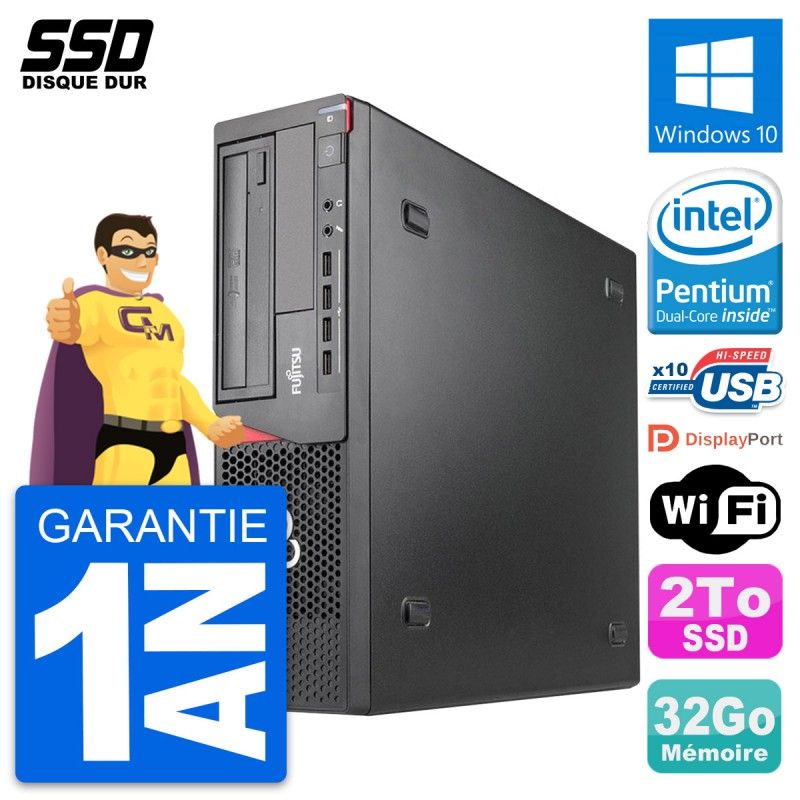 Fujitsu Esprimo E920 DT Desktop Computer - Intel G3220, 32GB RAM, 2TB SSD, Windows 10, WiFi