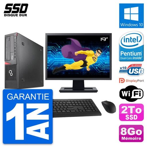 Fujitsu E920 DT 19-inch PC - Intel G3220, 8GB RAM, 2TB SSD, Windows 10, WiFi