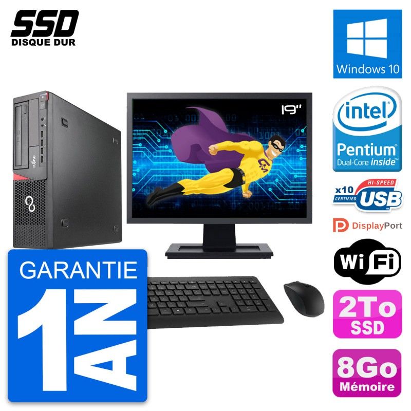 Fujitsu E920 DT 19-inch PC - Intel G3220, 8GB RAM, 2TB SSD, Windows 10, WiFi