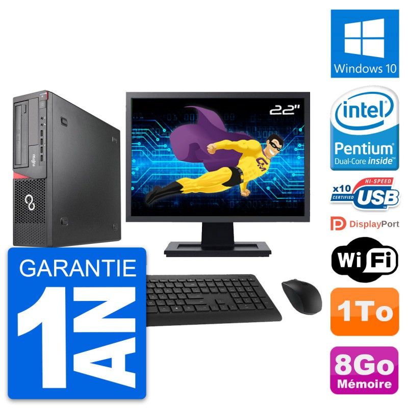 Fujitsu E920 DT 22-inch PC - Intel G3220, 8GB RAM, 1TB HDD, Windows 10, WiFi