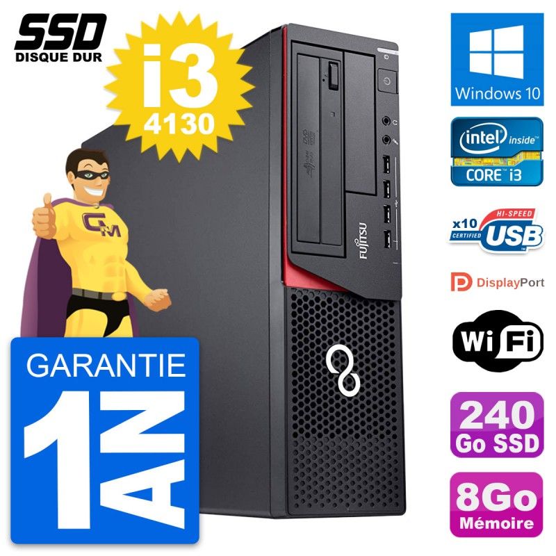 Fujitsu Esprimo E920 DT Desktop PC - Intel Core i3-4130, 8GB RAM, 240GB SSD, Windows 10, Wifi
