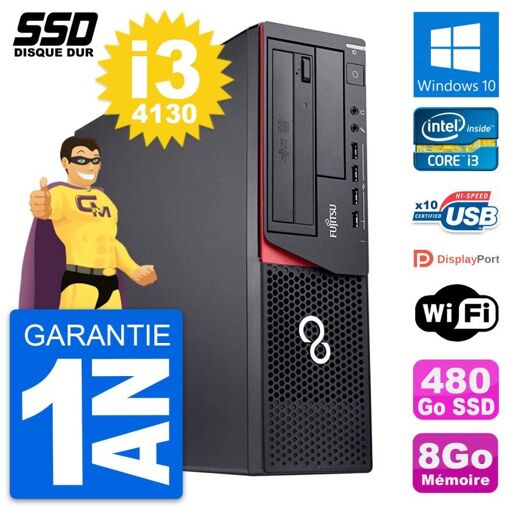 Fujitsu Esprimo E920 DT Desktop PC - Intel Core i3-4130, 8GB RAM, 480GB SSD, Windows 10, WiFi