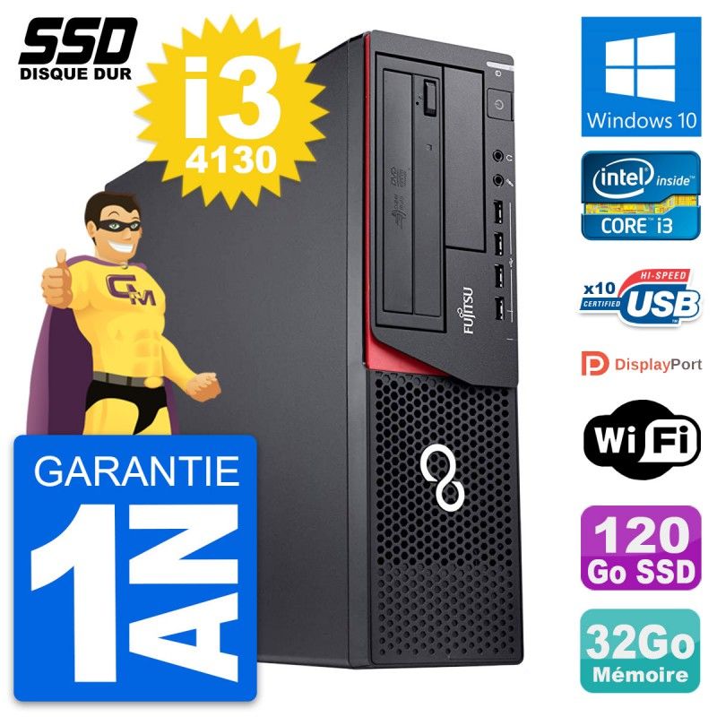 Fujitsu Esprimo E920 DT - Intel Core i3-4130, 32GB RAM, 120GB SSD, Windows 10, WiFi