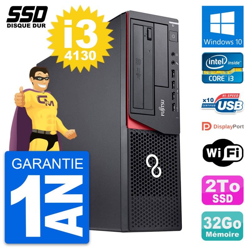 Fujitsu Esprimo E920 DT - Intel Core i3-4130, 32GB RAM, 2TB SSD, Windows 10, WiFi
