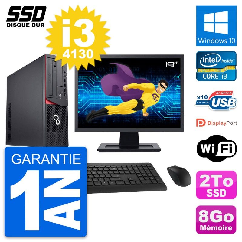Fujitsu E920 DT 19-inch PC - Core i3, 8GB RAM, 2TB SSD, Windows 10, WiFi