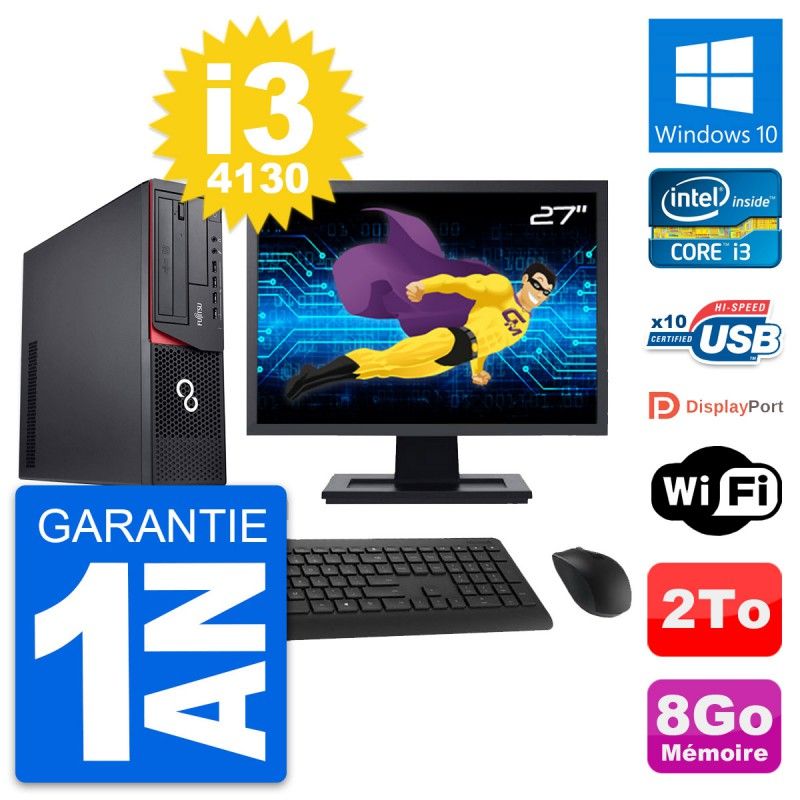 Fujitsu E920 DT 27-Inch Computer - Intel i3, 8GB RAM, 2TB Storage, Windows 10, WiFi
