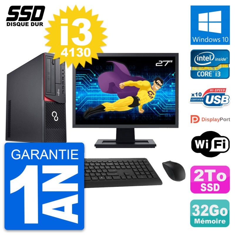 Fujitsu E920 DT 27-Inch PC - Intel Core i3, 32GB RAM, 2TB SSD, Windows 10, WiFi