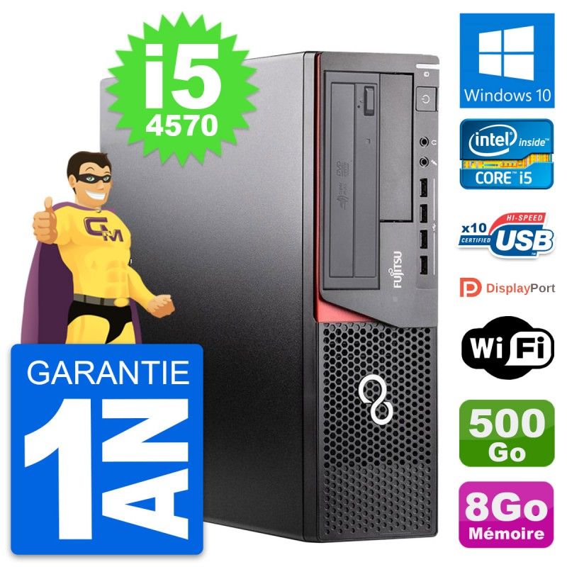 PC de escritorio Fujitsu Esprimo E920 DT - Procesador Intel i5-4570, 8 GB de RAM, disco duro de 500 GB, Windows 10, WiFi