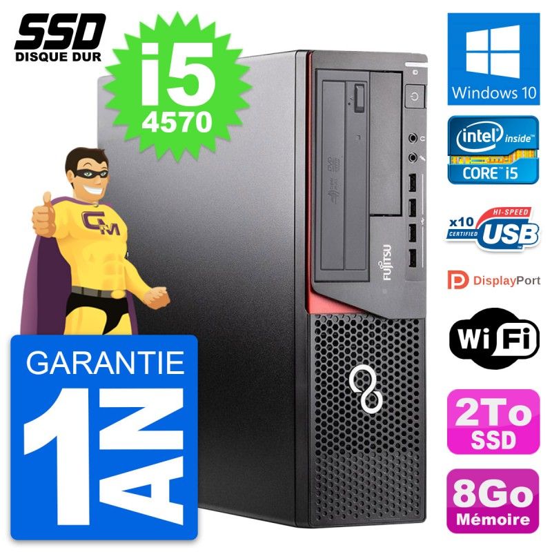 Fujitsu Esprimo E920 DT Desktop PC - Intel Core i5-4570, 8GB RAM, 2TB SSD, Windows 10, WiFi