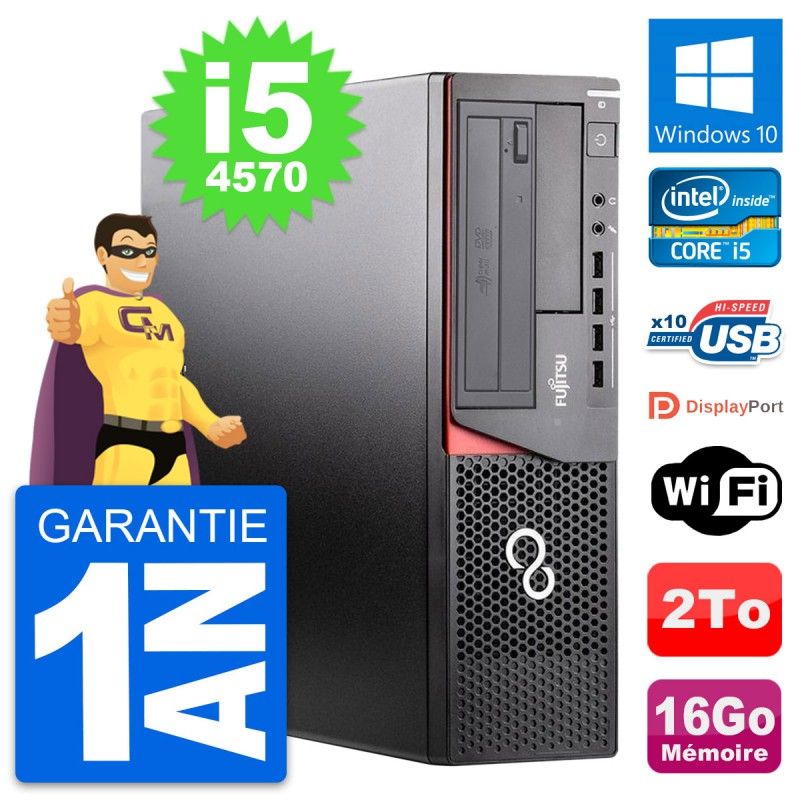 Computadora de escritorio Fujitsu Esprimo E920 DT - Procesador Intel i5-4570, 16GB de RAM, 2TB HDD, Windows 10, WiFi