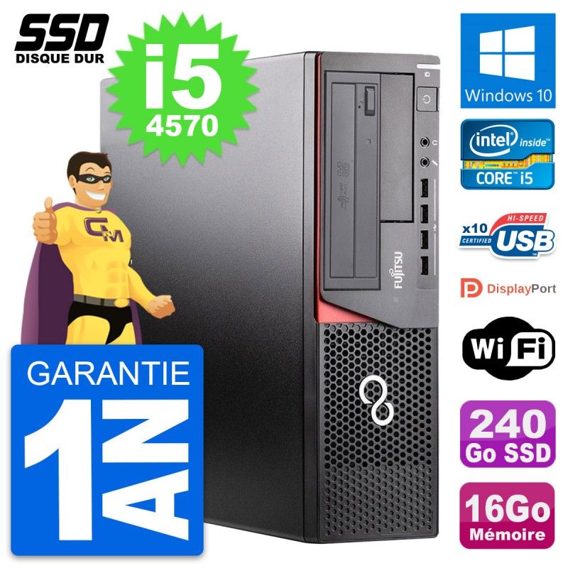 Fujitsu Esprimo E920 DT Desktop PC - Intel Core i5-4570, 16GB RAM, 240GB SSD, Windows 10, WiFi