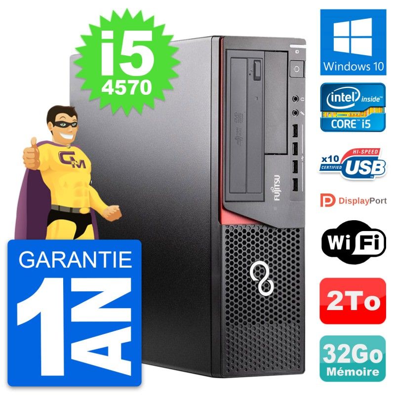Fujitsu Esprimo E920 DT Desktop PC - Intel i5-4570, 32GB RAM, 2TB HDD, Windows 10, WiFi