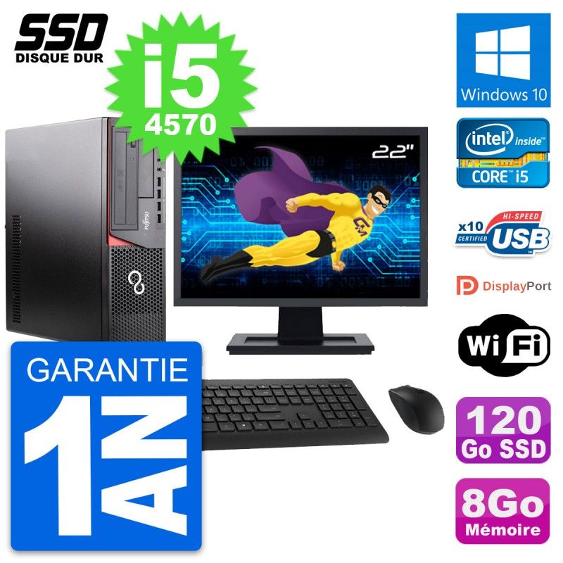 Fujitsu E920 DT 22-Inch PC (Intel i5, 8GB RAM, 120GB SSD, Windows 10)