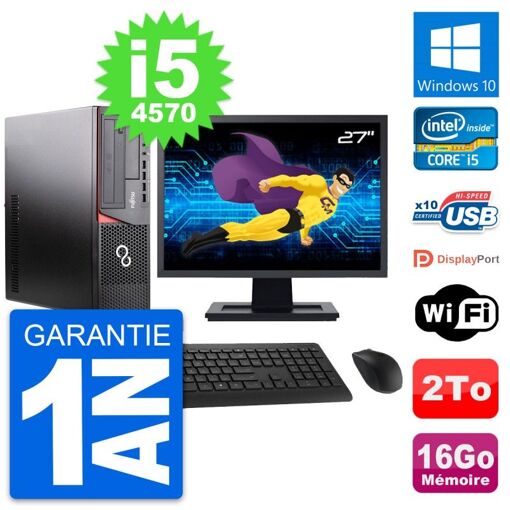 Fujitsu E920 DT 27-Inch Desktop PC (Intel i5-4570, 16GB RAM, 2TB HDD, Windows 10)