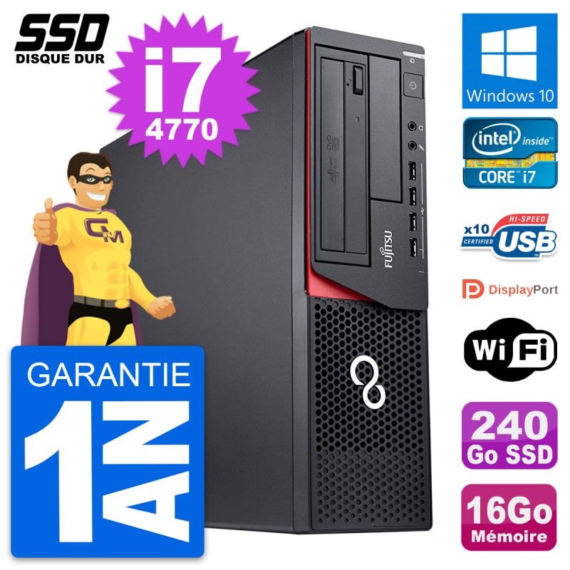 Fujitsu Esprimo E920 DT - Intel Core i7-4770, 16GB RAM, 240GB SSD, Windows 10, WiFi
