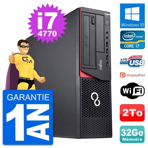 Fujitsu Esprimo E920 DT Desktop PC - Intel i7-4770, 32GB RAM, 2TB HDD, Windows 10, WiFi