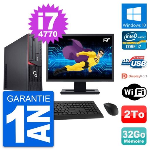 Fujitsu E920 DT 19-Inch PC - Intel i7, 32GB RAM, 2TB Storage, Windows 10